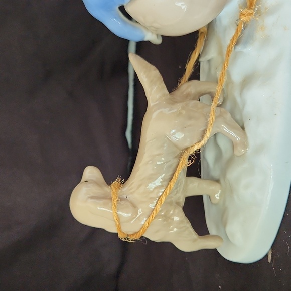 Paul Sebastian Dog Pulling Sled with Girl and boy. - Picture 6 of 8